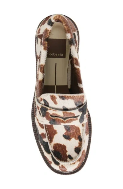 Dolce Vita Tiggy Loafers Cocoa Taurus Calf Hair In Multi