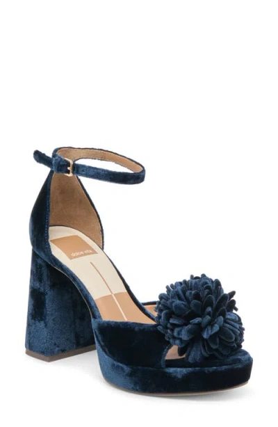 Dolce Vita Women's Perel Flower Two-piece Platform High-heel Dress Sandals In Blue