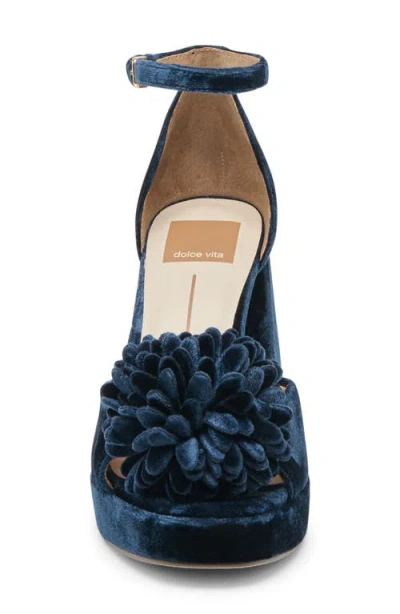 Dolce Vita Women's Perel Flower Two-piece Platform High-heel Dress Sandals In Blue