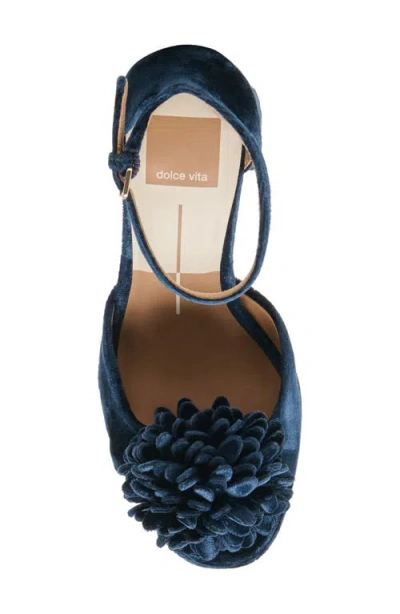 Dolce Vita Women's Perel Flower Two-piece Platform High-heel Dress Sandals In Blue