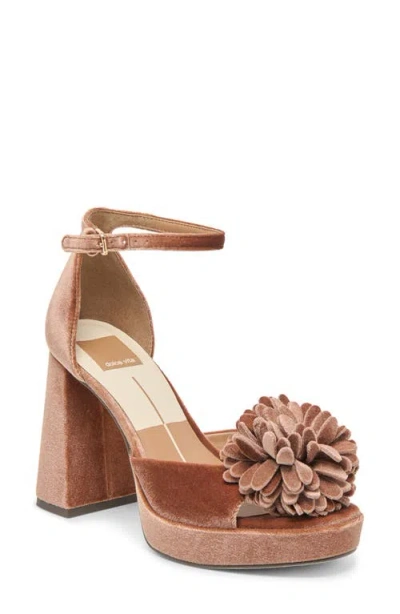 Dolce Vita Women's Perel Flower Two-piece Platform High-heel Dress Sandals In Brown
