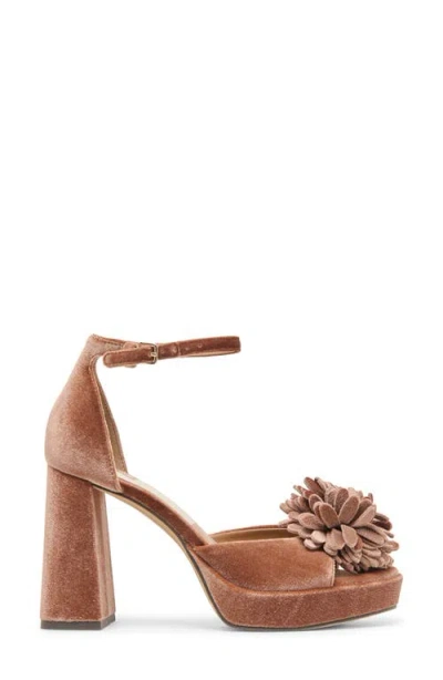 Dolce Vita Women's Perel Flower Two-piece Platform High-heel Dress Sandals In Brown