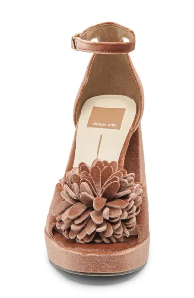 Dolce Vita Women's Perel Flower Two-piece Platform High-heel Dress Sandals In Brown