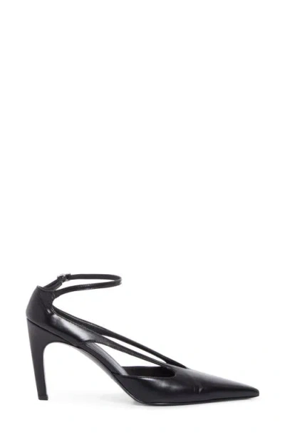 Totême Cutout Leather Pointed-toe Pumps In Black