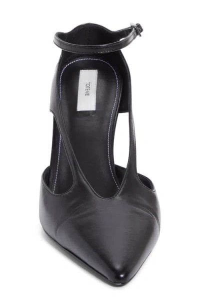 Totême Cutout Leather Pointed-toe Pumps In Black