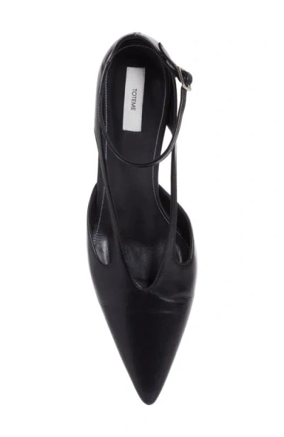Totême Cutout Leather Pointed-toe Pumps In Black