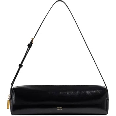 Khaite Kye Glossed-leather Shoulder Bag In Black