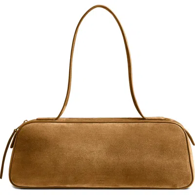 Khaite Simona Zip Suede Shoulder Bag In Brown