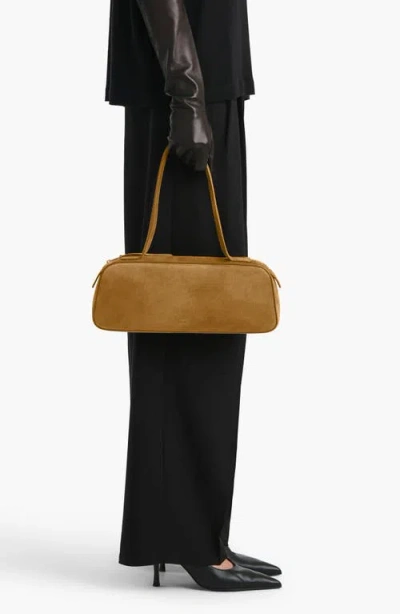 Khaite Simona Zip Suede Shoulder Bag In Brown