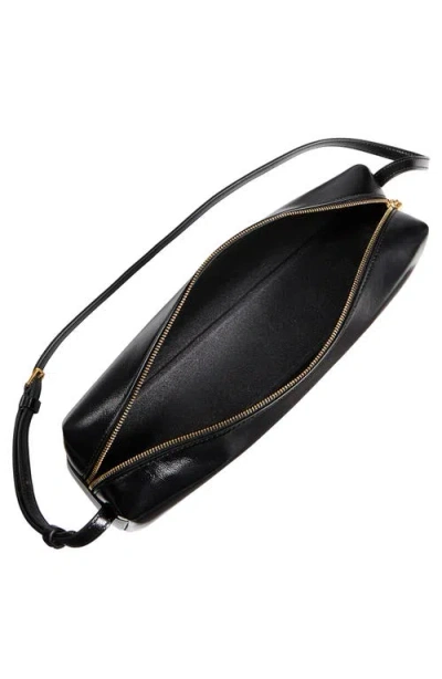 Khaite Kye Glossed-leather Shoulder Bag In Black