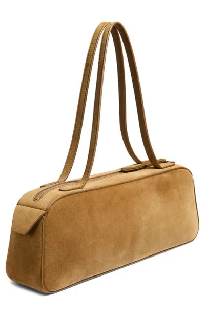 Khaite Simona Zip Suede Shoulder Bag In Brown