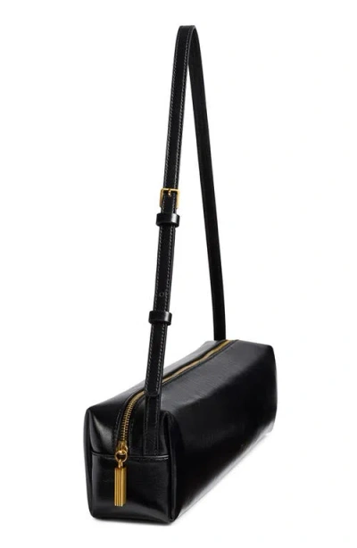 Khaite Kye Glossed-leather Shoulder Bag In Black