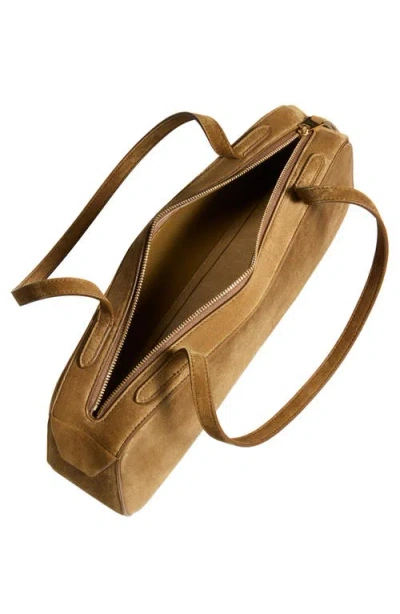 Khaite Simona Zip Suede Shoulder Bag In Brown