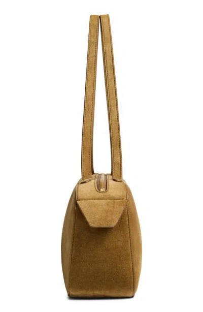 Khaite Simona Zip Suede Shoulder Bag In Brown