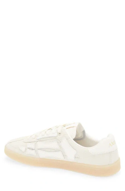 Amiri Pacific Bones Crocodile-effect Suede Sneakers In White
