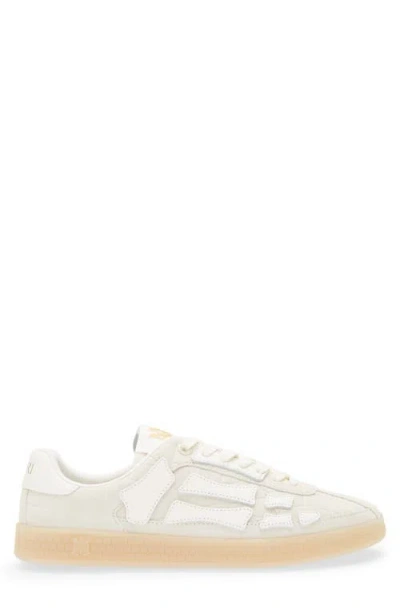 Amiri Pacific Bones Crocodile-effect Suede Sneakers In White