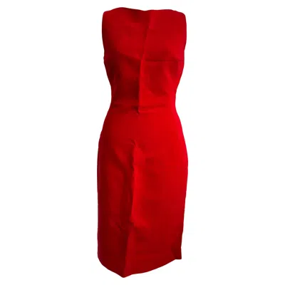 Antonio Berardi Back-zipped Midi Shift Dress In Red Viscose In Red