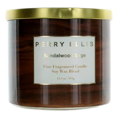 Perry Ellis Ladies Sandalwood Sage Soy Wax Blend 3 Wick 14.5 oz Scented Candle 810044121698 In Multi