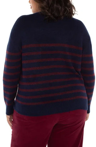 Liverpool Los Angeles Long Sleeve Crew Neck Dropped Shoulder Sweater In Blue