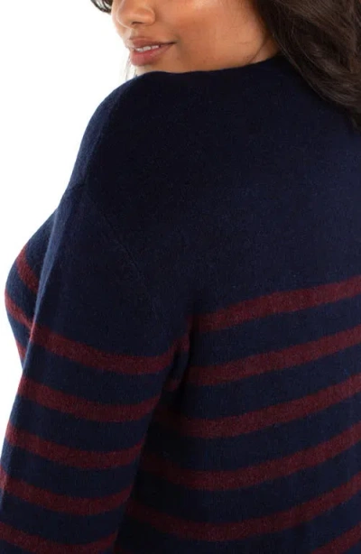 Liverpool Los Angeles Long Sleeve Crew Neck Dropped Shoulder Sweater In Blue