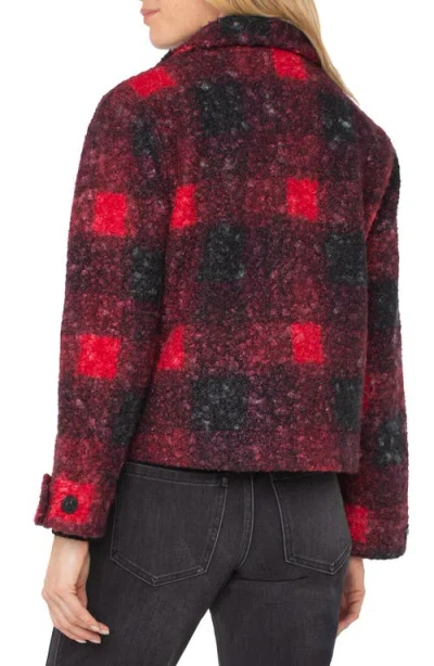 Liverpool Los Angeles Boxy Check Button Front Shacket In Red