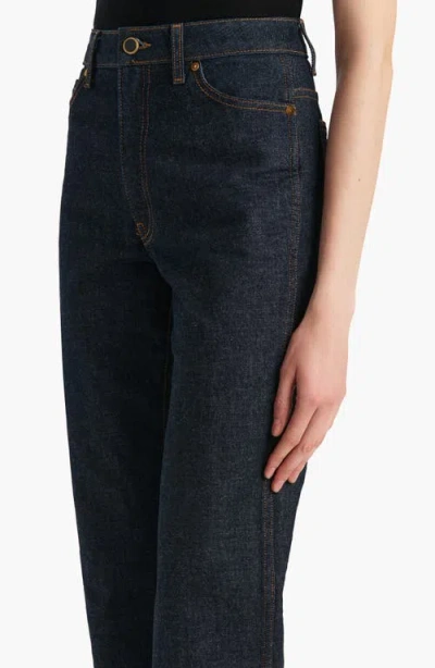 Khaite Womens Benson Bonnie Straight-leg Denim-blend Jeans In Blue