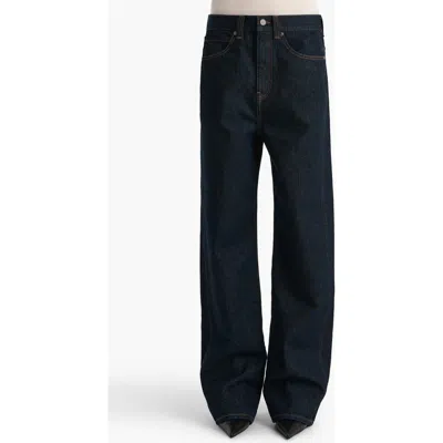 Khaite Womens Benson Bonnie Straight-leg Denim-blend Jeans In Blue