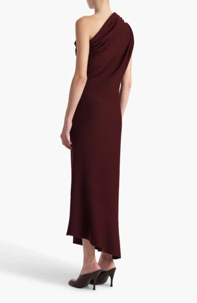 Khaite Coast One-shoulder Wool-blend Maxi Dress In Purple