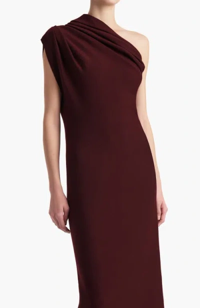 Khaite Coast One-shoulder Wool-blend Maxi Dress In Purple