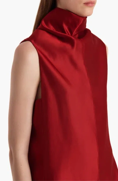 Khaite Womens Crimson Daria Sleeveless Woven Mini Dress In Red