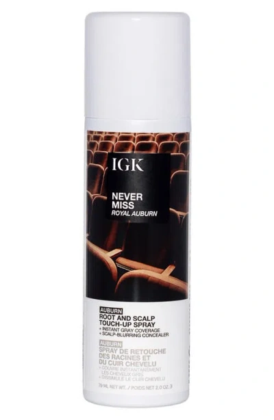 Igk Never Miss Root And Scalp Touch-up Spray - Royal Auburn In Brown