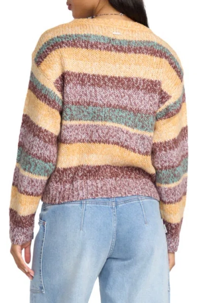 Billabong So Spaced Out Stripe Sweater In Brown