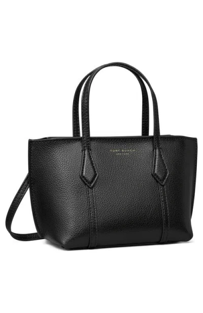 Tory Burch Black Leather Mini Perry Handbag In Black