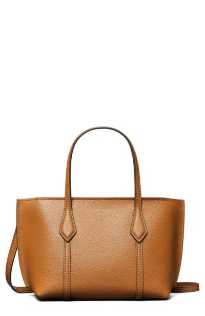 Tory Burch Perry Brown Handbag With Adjustable And Removable Shoulder Strap And Embossed Logo Lettering On The  In Brown