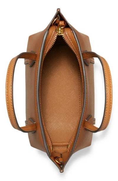 Tory Burch Perry Brown Handbag With Adjustable And Removable Shoulder Strap And Embossed Logo Lettering On The  In Brown