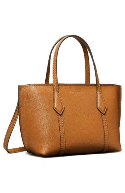 Tory Burch Perry Brown Handbag With Adjustable And Removable Shoulder Strap And Embossed Logo Lettering On The  In Brown