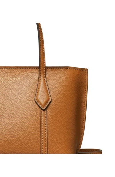 Tory Burch Perry Brown Handbag With Adjustable And Removable Shoulder Strap And Embossed Logo Lettering On The  In Brown