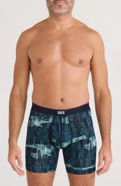 Saxx Vibe Xtra Soft Comfort Boxer Briefs In Blue