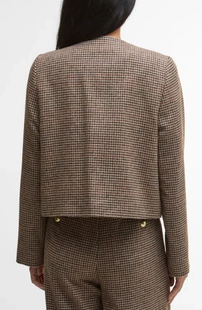 Barbour Corina Herringbone Wool Jacket In Brown