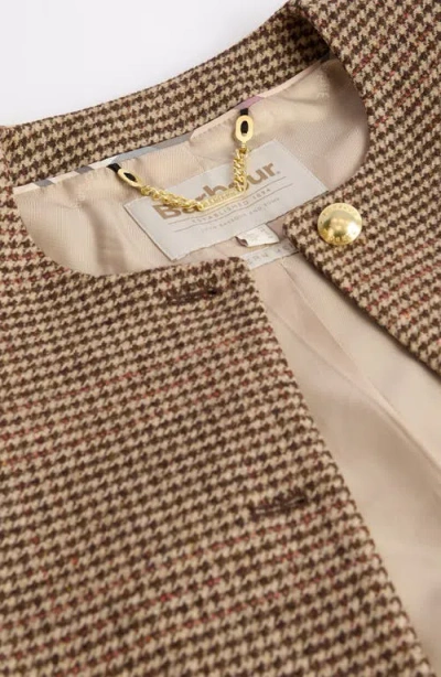 Barbour Corina Herringbone Wool Jacket In Brown
