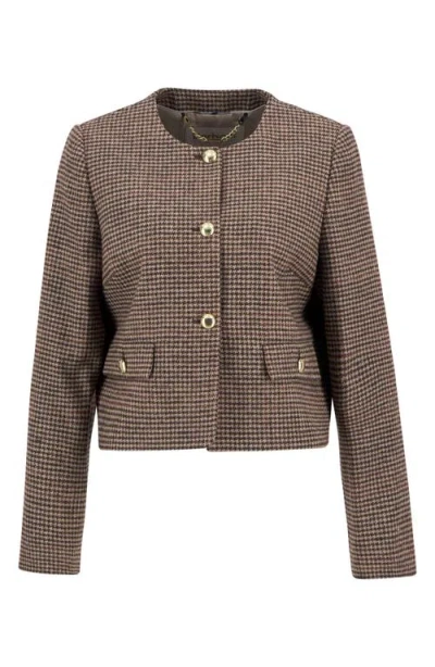 Barbour Corina Herringbone Wool Jacket In Brown