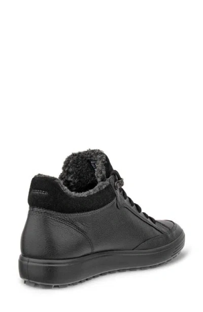 Ecco Soft 7 Tred Fleece Lined Sneaker In Black