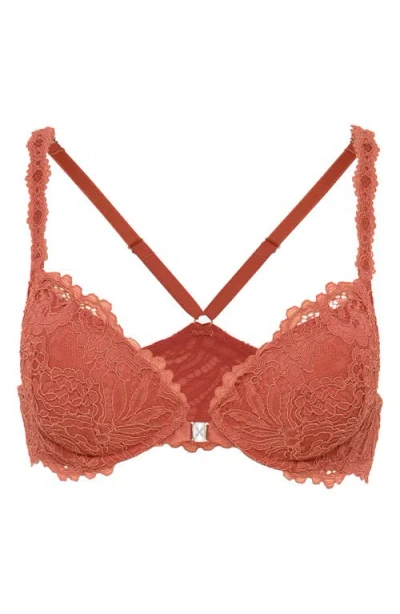 Savage X Fenty Romantic Corded Lace Push-up Bra In Orange