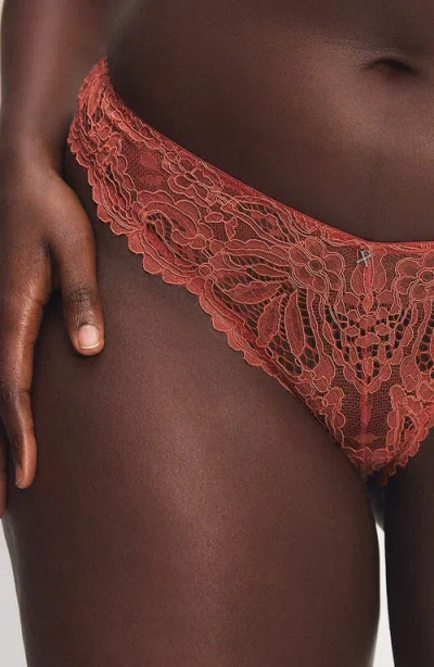 Savage X Fenty Romantic Corded Lace Brazilian Panties In Red