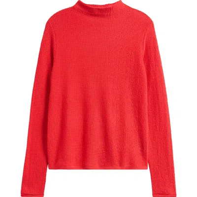 Nic + Zoe Nic+zoe Pixel Mock Neck Sweater In Red