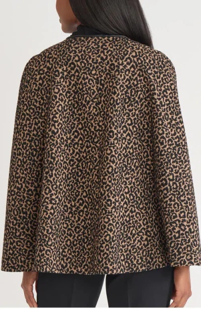 Kasper Leopard Print Cape In Multi