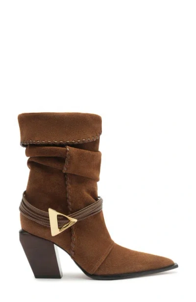 Schutz Sable Pointed Toe Boot In Brown