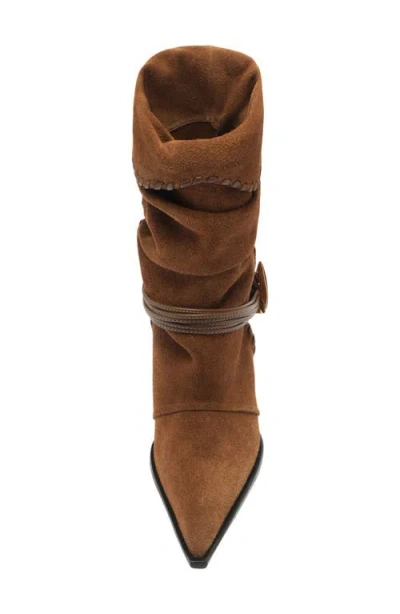 Schutz Sable Pointed Toe Boot In Brown