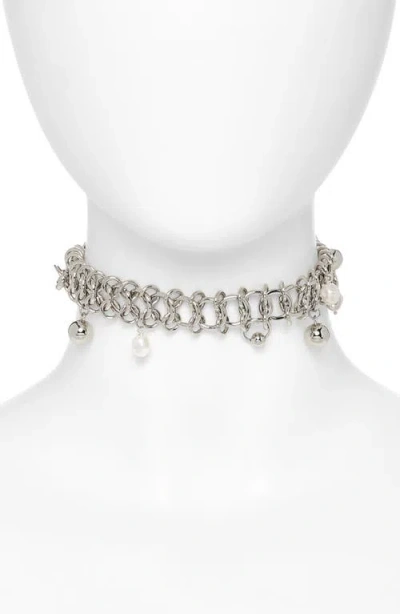 Justine Clenquet Tori Choker In Metallic