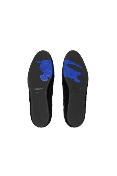 Burberry Quilted Crest-embroidery Loafers In Black